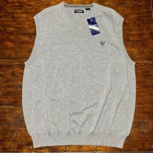 Chaps‎ Men's XXL Gray V-Neck Pullover Sweater Vest Preppy Classic Old Money NWT